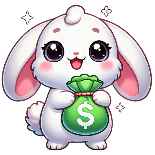 bunny holding money bag